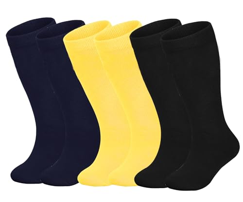 Image of ENBAOHUI 3 Pairs Toddler Soccer Socks - Kids Boys Girls Knee Socks