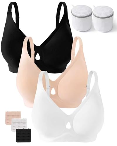 Womens Jelly Wireless Push Up Bras for Women with Support and Lift Seamless Bra No Underwire Full Coverage T Shirt Bra