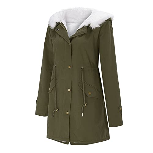 Veste d'hiver longue pour femme chaude et ample avec fermeture éclair