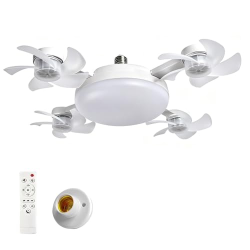 Ventilador techo E27 luz LED regulable y circulador aire silencioso apartamento
