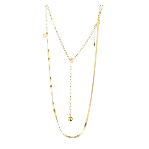 Silver Necklace for Women Layered Necklace Minimalist Silver Chain Adjustable