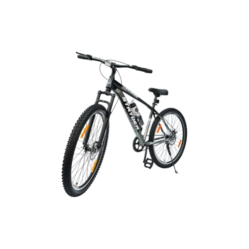 Image of Stryder 29T Krueger Mountain Cycle for Men & Women with Front Suspension and Dual Disc Brake | Single Speed Cycle - Ideal for 12+ Years (Frame: 18 Inches) (Black::Gray)