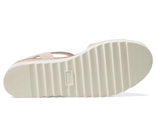 Image of TOMS Women's Diana Wedge Heel Sandal, Leather Upper, Rope-Wrapped Midsole, Adjustable Strap, Buckle, OrthoLite Insole