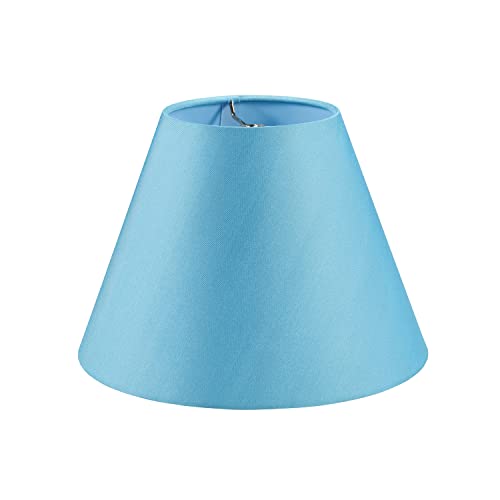 Image of Aspen Creative 32136 Transitional Empire Shape Spider Construction Lamp Shade in Sky Blue, 6 inch Top x 12 inch Bottom x 9 inch Slant Height