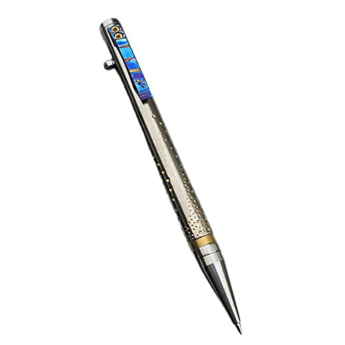 WANERSEN Tactical Brass Pencil for Splitting Courier, Signature Pencil, Metal Gun Bolt Pencil 5.7", Light Gold