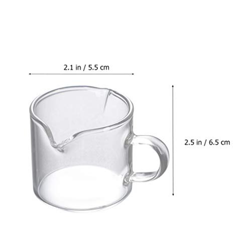 Cabilock 2 vasos medidores de cristal con 2 boquillas con mango, para beber leche, café, medición, barista, 70 ml… - Imagen 4