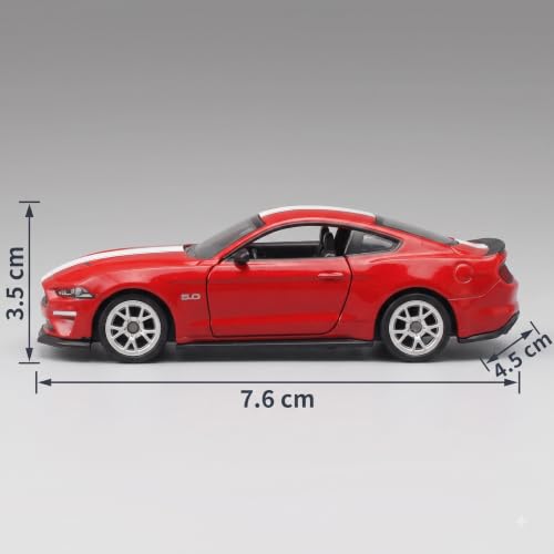 Image of Wizplex CCA Officially Licensed Ford Mustang GT 1:64 Scale Die Cast Metal Car - Collectible Alloy Muscle Coupe with Openable Doors & Free-Rolling Wheels, Display Showpiece for Kids 3+