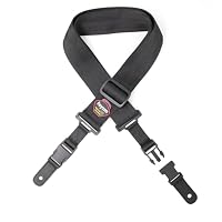 Rayzm Gitarrengurt mit Schnellverschluss, Schwarzer, rutschfester, weicher Nylongurt für Akustik-/Elektro-/Bassgitarre, 5cm breit, längenverstellbar