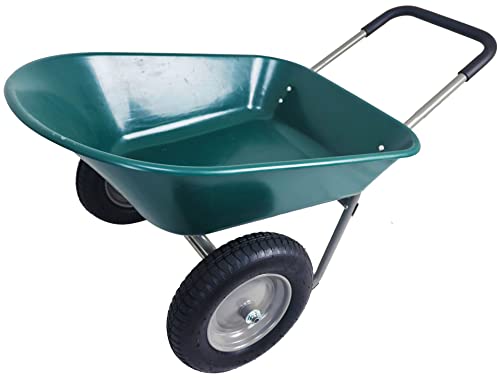 Dual-Wheel Home Garden Yard Utility Wheelbarrow Cart with Built-in Stand Dual-Wheel Home Garden Yard Utility Wheelbarrow Cart with Built-in Stand