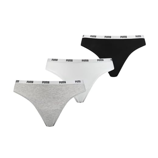 PUMA String 3p Pack Ropa Interior, White/Grey/Black, M para Mujer