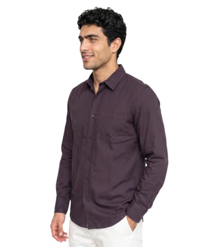 Image of Amazon Brand - INKAST Men Solid Cotton Shirt | Casual Wear | Basic Essential Plain Everyday & Office Wear | Full Sleeve | Regular Fit