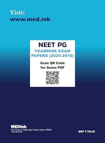 Image of NEET PG Yearwise Solved Question Papers (PYQ) for 2026 Exam | 2018-2025 Previous Year Question Papers with Detailed Explanations