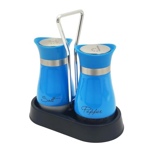 Pack of 2 Salt and Pepper Pots Salt and Pepper Shaker Salt and Pepper Set Salt Shaker Salt Pot Kitchen Accessories (Dark Blue)