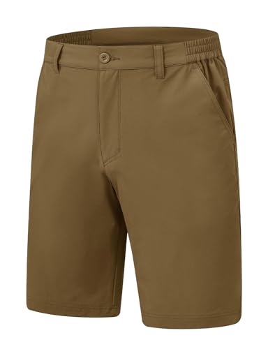 Image of TBMPOY Men's Golf Shorts Lightweight 5 Pockets Casual Dress Stretch Elastic Waist Quick Dry Flat Front Travel Shorts