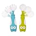 Baby Utensils Spoon Fork Set with Travel Safe Case for 4+ Month Toddler Babies Children Feeding Training Spoon Easy Grip Heat-Resistant Bendable Soft Perfect Self Feeding Learning Spoons (Blue/Green)