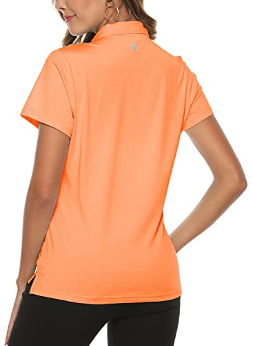 Gopune Women's Dry Fit Golf Polo Shirts 4-Button Golf Polo's In 15 Colors Xs-3Xl Shirt Orange,Xs #TOP2