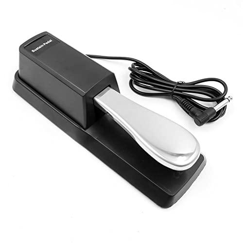 Alnicov Pedal universal para teclado sostener, pedal universal con interruptor de polaridad para todas las marcas teclados electrónicos, piano digital y más plata