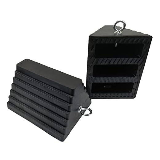 ROBLOCK 2 Pack Wheel Chocks Rubber Heavy Duty Black with Eyebolt, 9" Length x 7.1" Width x 5.5" Height, for Cars, RVs, Trucks, Trailers, and Vehicles, Anti-Slip Design Tire Chock for All Weather Use