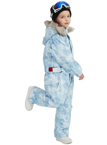 Image of Kids Girls Boys Waterproof Colorful One Piece Snowsuits Coveralls Ski Suits Jackets Winter Jumpsuits