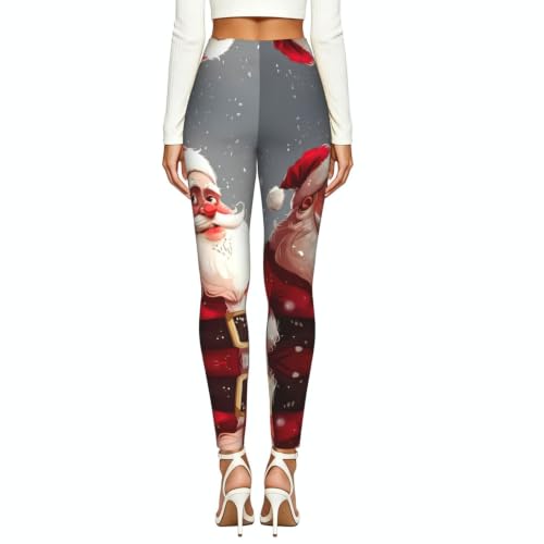 Leggings de compresión de Papá Noel para mujer con tacto suave 3