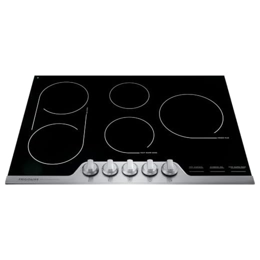 FRIGIDAIRE Professional 30 Inch Electric, Ceramic Glass 5-Burner Flat Range with Stainless Steel Trim, FPEC3077RF Cooktop