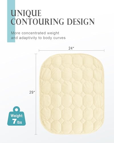 Image of Cottonblue Weighted Lap Blanket 7lbs, Cozy Luxury Crystal Velvet Weighted Blanket for Adults, Small Weighted Blanket for Relaxation, Sleeping, Travel, Beige, 29 inch x 24 inch