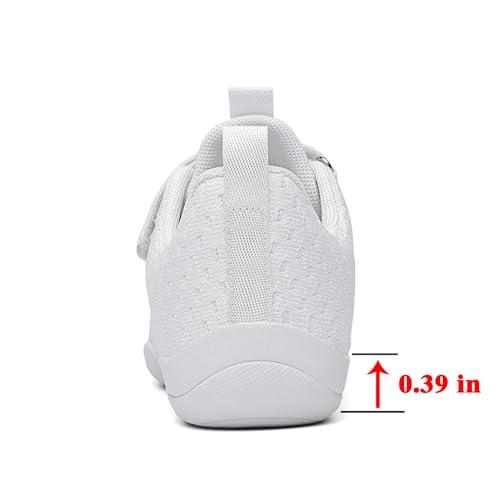 Girls White Cheerleading Shoes Youth Sneakers Breathable Knit Athletic Sport Training Tennis Competition Kids Walking Running Shoes3