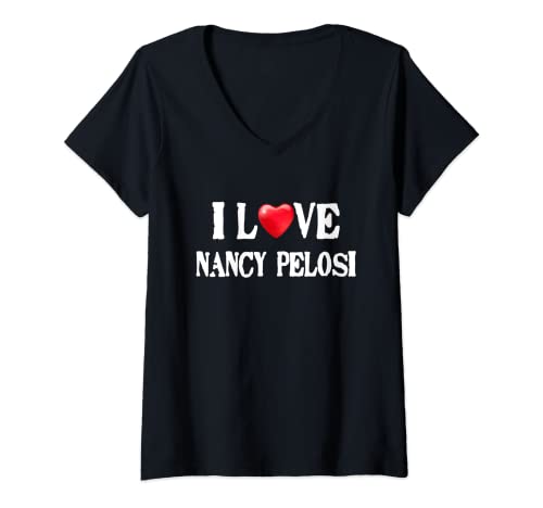 Mujer I Love Nancy Pelosi Tee Demócrata Liberal Feminista Política Camiseta Cuello V
