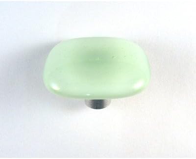 Sea Foam Glass Cabinet Knob - Colormax Collection (118 Colors) Rounded Square Green Glass Knob