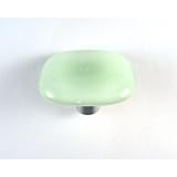 Sea Foam Glass Cabinet Knob - Colormax Collection (118 Colors) Rounded Square Green Glass Knob