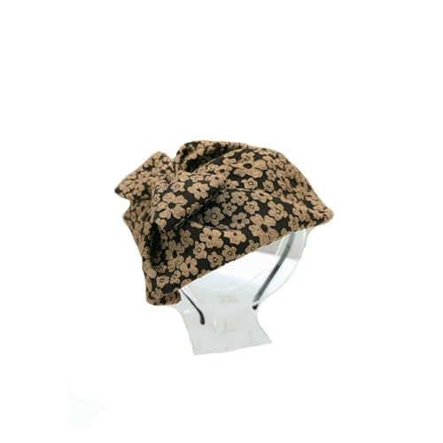 WYSJYBHJ Headwear, Hats, Ladies Vintage Bowler Hats, Half Berets with Hair Bands, Fall and Winter Hair Accessories Brown