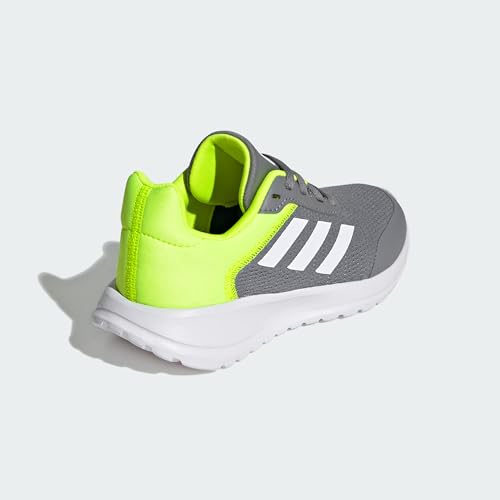 adidas Unisex Kinder Tensaur Run Shoes, Grey/Cloud White/Lucid Lemon, 39 1/3 EU