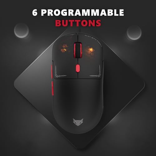 Image of EvoFox Phantom Air Wireless Gaming Mouse Tri-Mode Rechargeable, 12,800 DPI, 1000Hz Polling Rate, Ultra-Lightweight 69g Design, RGB Lighting, 6 Programmable Buttons, Software Support