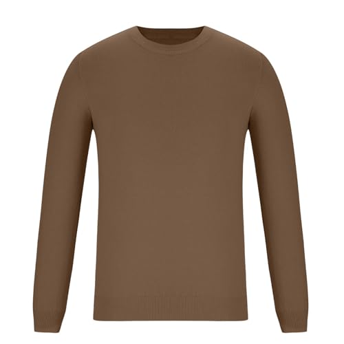 Men's Crewneck Sweater Casual Soft Knitted Long Sleeve Pullover Sweater Slim Fit Classic Sweater with Ribbing Edge3
