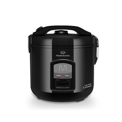 Panela Elétrica de Arroz 5 Xícaras 1L com Função de Manter Aquecido e Bandeja à Vapor, 127V 400W Preto Multi - GO003