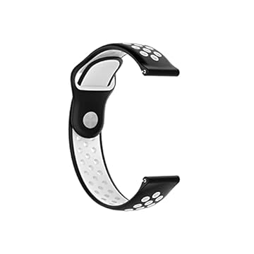 Pulseira Sport 22mm compatível com Amazfit GTR 4 A2166 cor:Preto com Branco