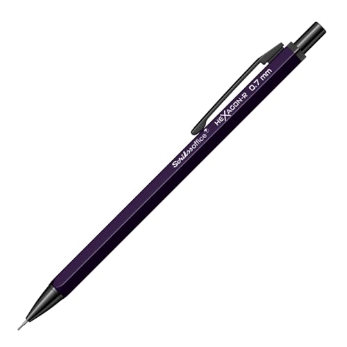 Image of Scrikss 0.7 mm Cute Aesthetic Mechanical Clutch Lead Pen Pencil | for Drafting Sketching Drawing | Dark Purple Penpencil | Hexagon-R