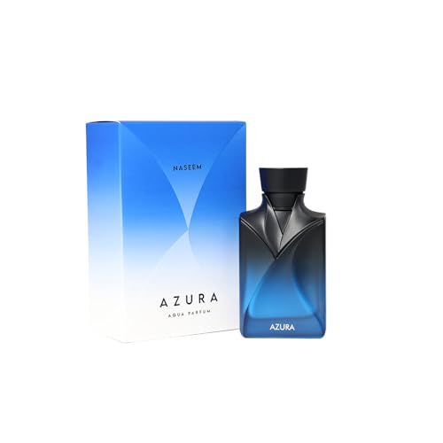 Image of Naseem Azura Blue Aqua Perfume for Men 90ml - Fresh Spicy Aromatic Long-Lasting Eau De Parfum | Alcohol-Free Men's Fragrance | Arabian Clean Masculine Scent