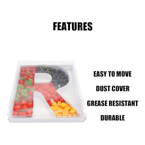 WENPACK 12.5" Cardboard Letter Shaped Mache Decorative Strawberries Fillable Sweets Candy Box with Clear Lid (White, R) - Thumbnail 4