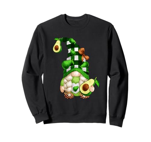 Cute Avocado GNOME Girl For Women and Vegetarian Mom Vegan Sudadera