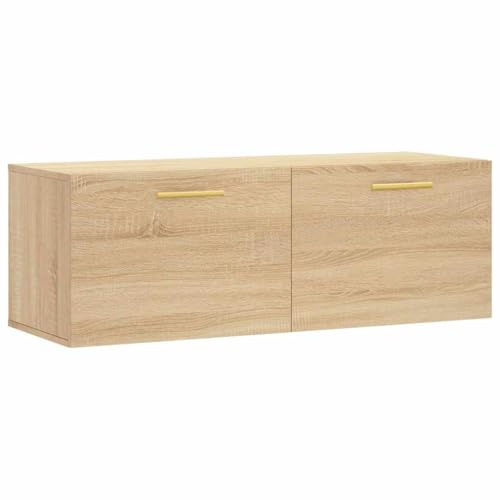 vidaXL Armoire Murale, Placard Suspendu avec Rangement, Meuble Flottant de Salon Salle de Séjour Intérieur, Moderne, Chêne Sonoma Bois d'Ingénierie