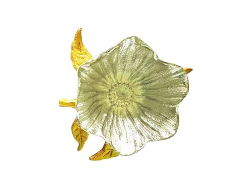 Image of Elegant German Silver Flower Bowl With Gold Leaf Stand - Premium Mixed Nuts, Candy & Dried Fruits Gift Set For Festive Snacking ,?0.2 L