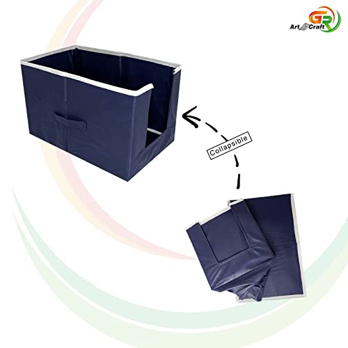 Image of GR Art&Craft inchOrganize Your Space inch Non Woven Shirt Stacker /Shirt Organizer /Wardrobe Organizer /Cloth Organizer /Cloth Cover-9 piece (Navy Blue)
