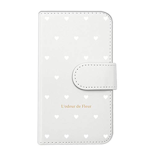 sslink iPhone17 Pro Max アイフォン17プロマックス 対応 スマホケース 手帳型 全機種対応 ハート ドット ホワイト柄 水玉 かわいい おしゃれ (ホワイト) マグネット開閉 ダイアリータイプ 横開き カード収納 カードホルダー ポ