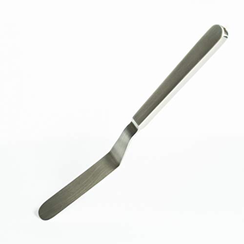 Chef's Offset Spatula for plating, decorating, cooking, icing, spreading, natural matte stainless steel 304.