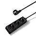 Aigostar-Steckdosenleiste 3-Fach Kabel 3m 16A 3680W,Kindersicherung, Büro, Reisen-Schwarz