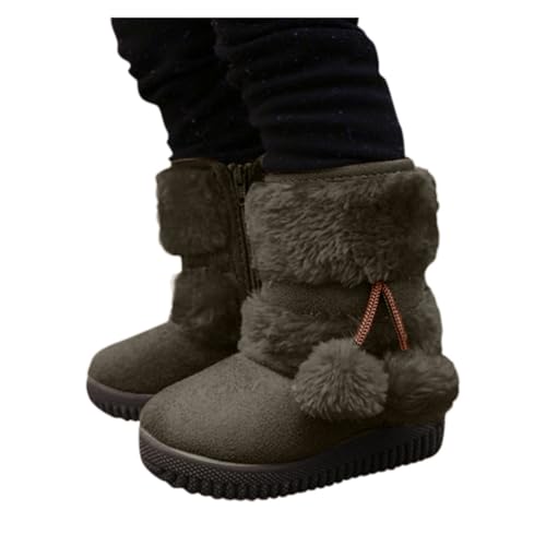 Winter Snow Boots for Girls Warm Fuzzy Lined Non-Slip Shoes Outdoor Mid Calf Booties, Toddler/Little Kid/Big Kid4
