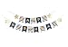 Birthday Banner - Cops and Robbers Party, Police Party, Black Stripes, Happy Birthday Garland, Navy and Black Bunting