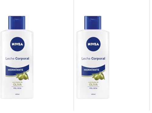 NIVEA Leche Corporal Aceite de Oliva en pack de 6 (6 x 400 ml), leche hidratante corporal con ingredientes naturales, crema para el cuidado de la piel seca (Paquete de 2)