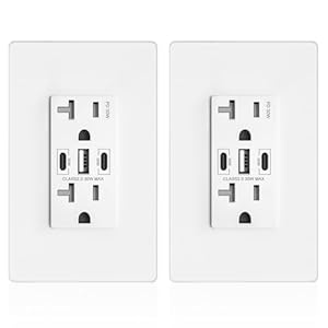30W PD3.0 USB Wall Outlet, 20 Amp Tamper-Resistant Receptacle with 2 USB Type C Ports&1 USB Type A Port, USB Charger for iPhone/iPad/Samsung/LG/MacBook air, UL Listed (2 Pack)